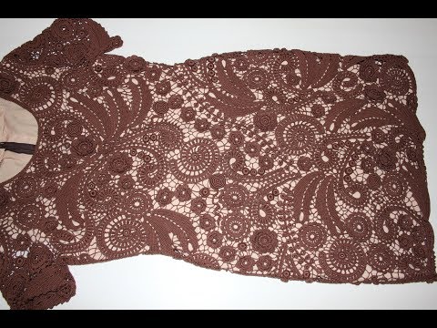 Видео: Обзор количества элементов. Коричневое платье. Ирландское кружево.