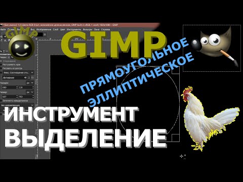 Видео: Инструмент Выделение. Прямоугольное, эллиптическое. Графический редактор ГИМП (GIMP)