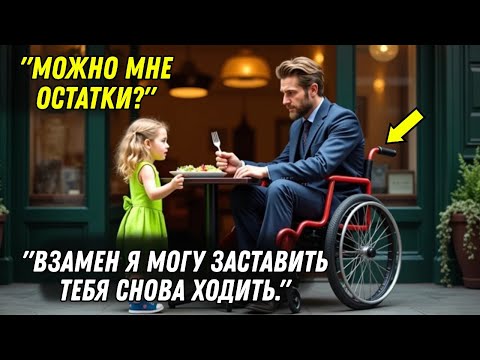 Видео: Бедная девочка просит парализованного миллионера обменять остатки еды на лечение