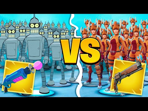 Видео: 50 БЕНДЕРОВ VS 50 МАМОНТОВ в Фортнайт