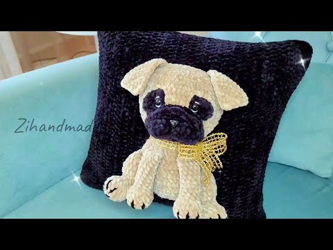 Видео: МК НАВОЛОЧКА С 3Д МОПСОМ Подушка крючком | How to crochet a pillow with 3D pug ❤️ #вязание #pug