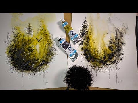 Видео: Из кухонного инструмента в волшебное царство! Нарисуйте эту простую акварельную картину, подходящ...