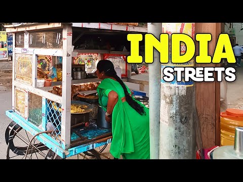 Видео: Прогулка по улицам ИНДИИ 4K 🇮🇳 | Местная жизнь и сцены уличной еды