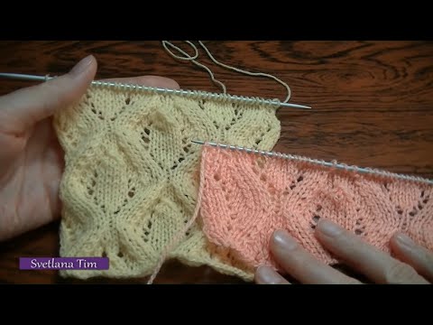 Видео: ВЯЗАНИЕ СПИЦАМИ. Невероятно нежный АЖУРНЫЙ УЗОР РОМБЫ / knitting (hobby) № 148