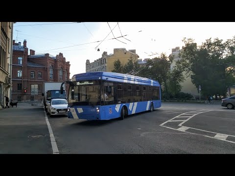 Видео: Троллейбус, маршрут №10 ТролЗа-5265.02 "Мегаполис" б.6000 (22.06.2022) Санкт-Петербург