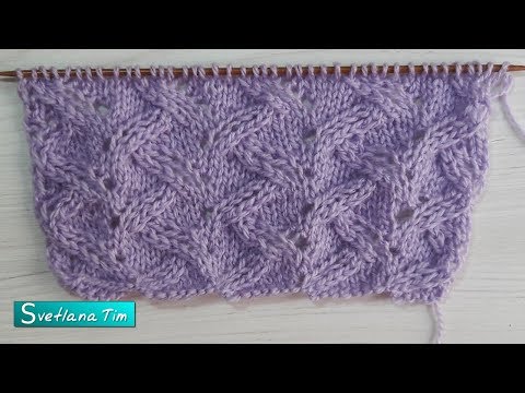 Видео: Ажурный узор спицами. Мастер класс # 570