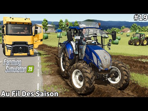Видео: Сельское хозяйство с New Holland T5 Blue Power, прессование тюков травы│Au Fil Des Saison│FS 25│T...