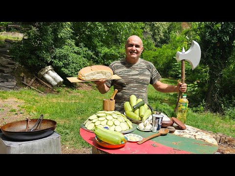 Видео: Пържени тиквички с кисело мляко, чесън и копър! Горско приключение на Тракийската чешма!