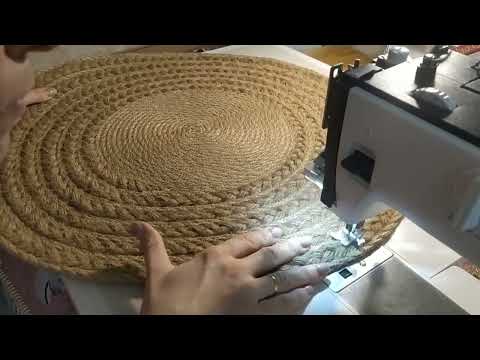 Видео: Советы по шитью ковра из джутовой косы и каната. Sewing of a carpet from a jute braid and a rope.