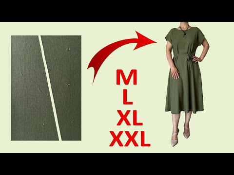 Видео: Очень Лёгкий Крой За 5 Минут – Быстрый Шов – Платье Подходит Для Всех Размеров