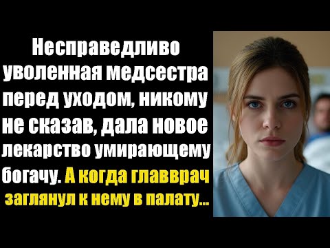 Видео: Уволенная медсестра перед уходом тайно дала новое лекарство умирающему — и случилось чудо.