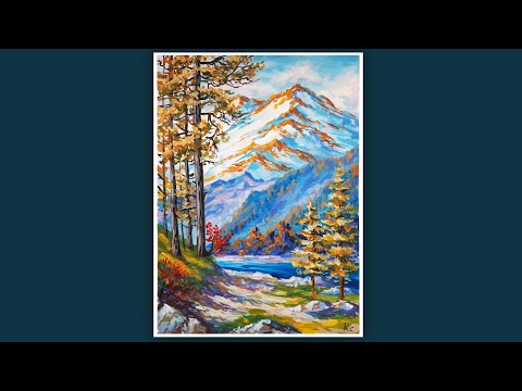 Видео: КАК НАРИСОВАТЬ ОСЕНЬ. РИСУЕМ ОСЕНЬ В ГОРАХ. РИСУЕМ ГОРЫ. КАК НАРИСОВАТЬ ОСЕННИЙ ПЕЙЗАЖ. ОСЕНЬ ГУАШЬЮ