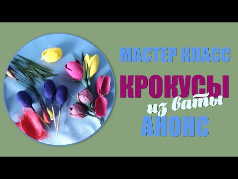 Видео: Анонс мастер класса -  Крокусы из ваты