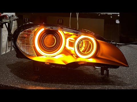 Видео: Замена линз BMW X5 E70 + Halo + Замена проектора + Покраска