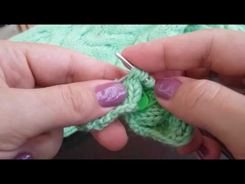 Видео: Узор "Коса" спицами. Переплетение без дополнительных спиц.