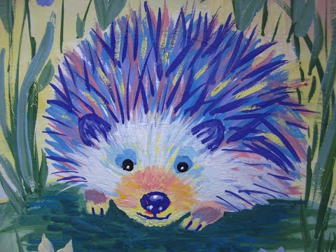 Видео: Ежик встречает весну//Как нарисовать//Гуашь