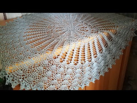 Видео: МК Красивейшая скатерть небесного цвета 1-часть