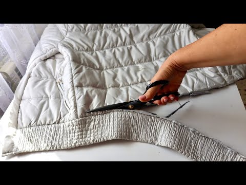 Видео: Нашла в шкафу старый пуховик и сразу же разрезала. Теперь он мне ещё послужит в другом амплуа