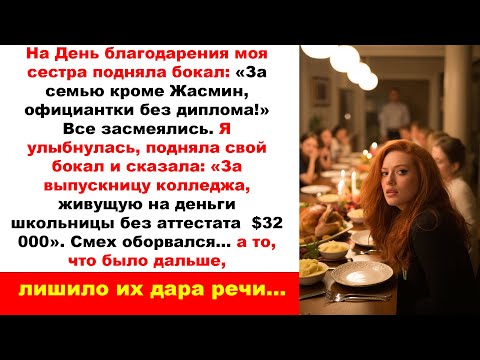 Видео: Она высмеяла меня за работу официанткой но мой тост заставил всех замолчать…