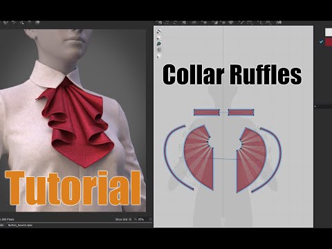 Видео: Воротник-оборка — Учебник Marvelous Designer/Clo3d