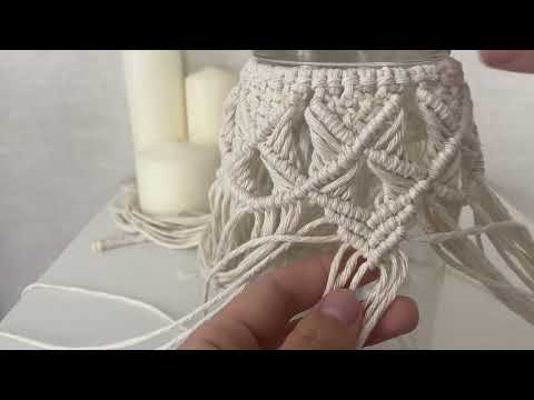 Видео: DIY Macrame tutorial candle holder or vase. Подсвечник - ваза макраме Мастер класс