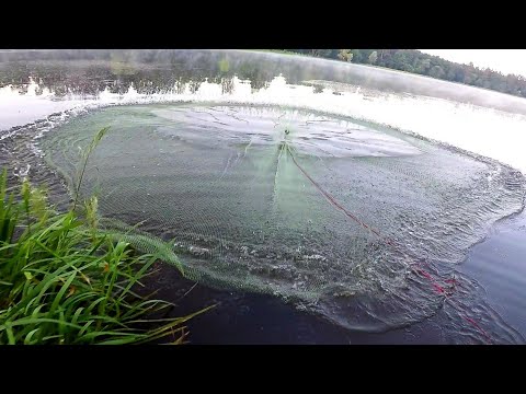 Видео: ЗАКИНУЛ ПАРАШЮТ НАКИДКУ, а ТАМ... Рыбалка на КАСТИНГОВУЮ сеть. Заброс накидки кастинговой сети.