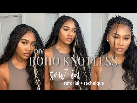 Видео: 014 | КАК: СДЕЛАТЬ БОХО БЕЗУЗЛОВЫЕ/ВШИВАНИЕ! | БЫСТРЫЙ БЕЗУЗЛОВЫЙ БОХО XS с человеческими волосам...