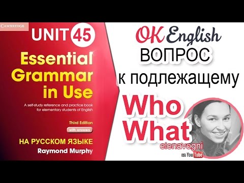 Видео: Unit 45 Вопрос к подлежащему со словами WHO и WHAT | OK English Elementary