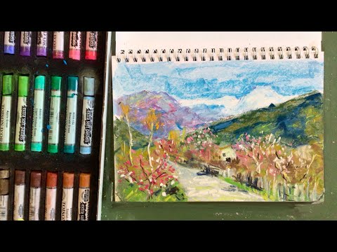 Видео: 🌸 Не спеша рисую весну в Италии по мотивам Левитана сухой пастелью 🎨 Pastel 💖