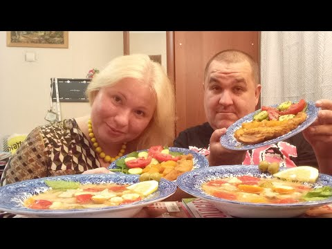 Видео: Обжор - форелевый суп с овощами | мукбанг - кролик с тыквой