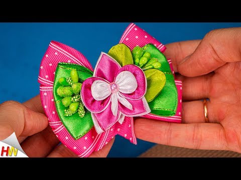 Видео: БАНТИКИ С ОРХИДЕЯМИ ИЗ ЛЕНТ.ОРХИДЕЯ КАНЗАШИ МАСТЕР-КЛАСС.🌺Мария Калугина.