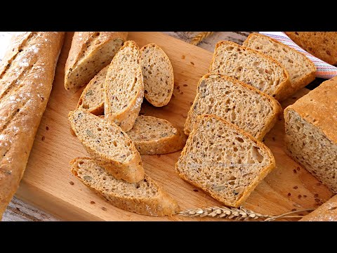 Видео: 🍞Хлеб из 100% цельнозерновой пшеничной муки с семенами в духовке