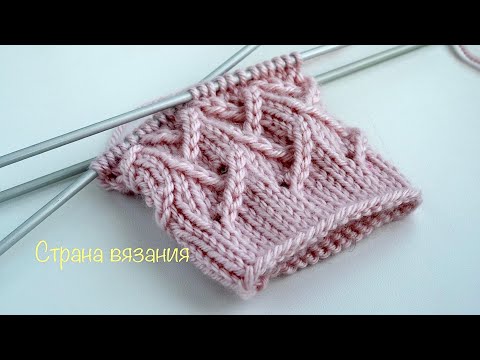 Видео: Узоры спицами. Узор «Елочка» для вязания по кругу. Herringbone pattern for knitting in a circle.