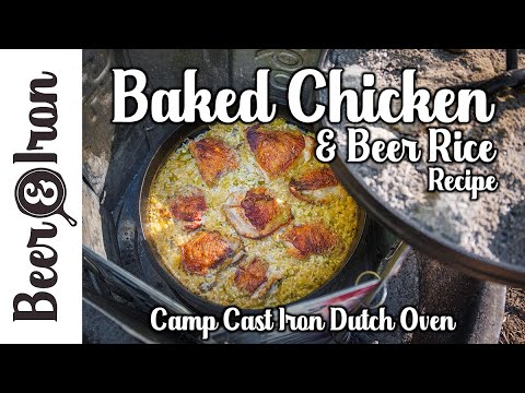 Видео: Запеченная курица с рисом к пиву в чугунной жаровне