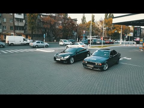 Видео: Infiniti G37  vs  BMW E 34 (4,4)  !!! "Баварский Волк" достоин уважения !!!