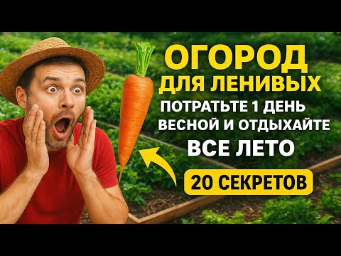 Видео: ОГОРОД ДЛЯ ЛЕНИВЫХ: Потратьте 1 День Весной и Отдыхайте ВСЁ ЛЕТО (20 секретов)