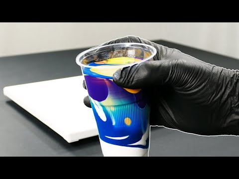 Видео: Медленно наливайте краски - новая жидкая абстрактная живопись - от tiktus