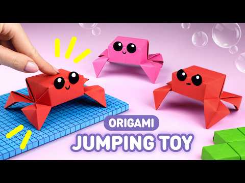 Видео: Оригами Прыгающий Краб из бумаги | Игрушка Антистресс из бумаги | Origami Jumping Paper Crab