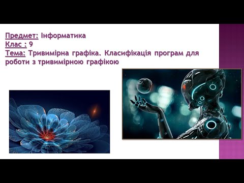 Видео: Тривимірна графіка. Класифікація програм для роботи з тривимірною графікою.