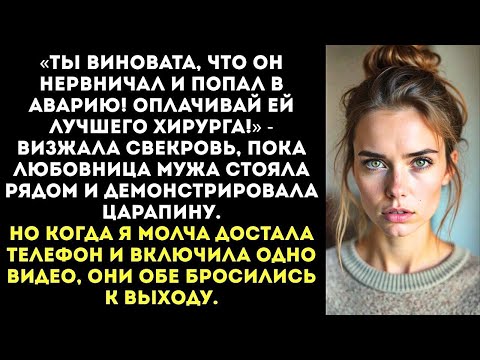 Видео: «У нее будет шрам! Плати за пластику!» — муж разбил мою машину, а его любовница требует деньги.