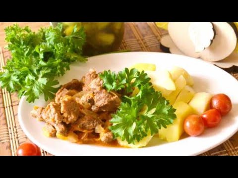 Видео: Бефстроганов из говядины со сметаной, сушим яблоки