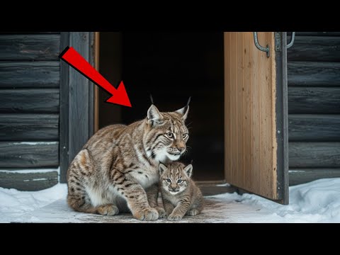 Видео: В -43°C голодная РЫСЬ с детёнышем приползла к людям. То, что они сделали дальше.. ДО СЛЁЗ