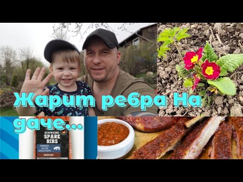 Видео: Дача в Германии. Жарим рёбра барбекю.