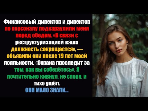 Видео: Финансовый директор подкараулил меня и уволил спустя 19 лет «из-за реструктуризации». Он и не подо.