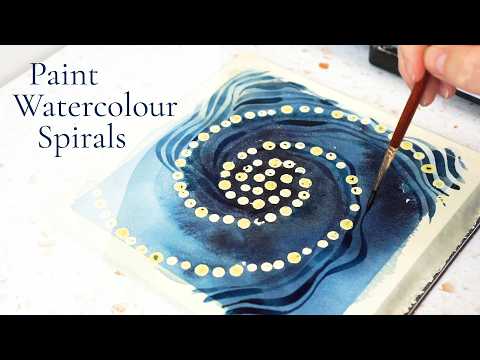 Видео: Рисуйте акварельные завитки вместе со мной! Серия абстрактных пейзажей