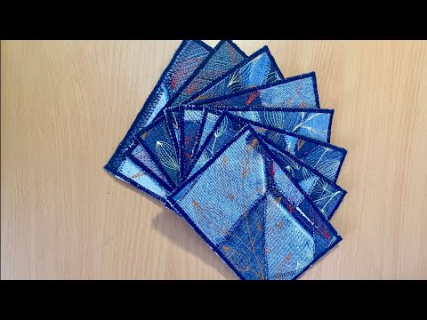 Видео: Postcards. Открытки. Как я делаю открытки из обрезков джинс. How I make postcards from denim scraps.
