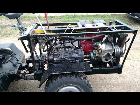 Видео: Самодельный минитрактор 4х4 с китайским двигателем