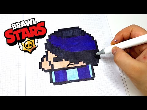 Видео: ЭДГАР из ИГРЫ BRAWL STARS РИСУНКИ ПО КЛЕТОЧКАМ - PIXEL ART EDGAR