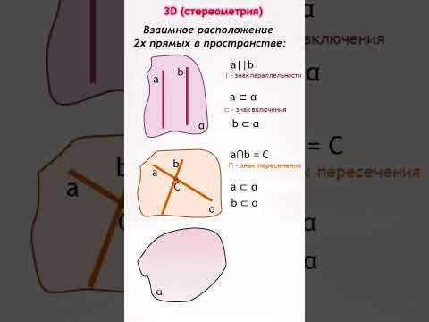 Видео: Взаимное расположение 2х прямых в пространстве #математика #школа #егэ #стереометрия #maths