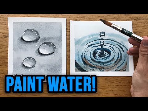 Видео: Как нарисовать капли воды акварелью